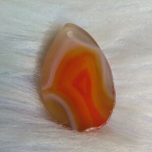 Orange Banded Agate Gemstone Necklace Pendant